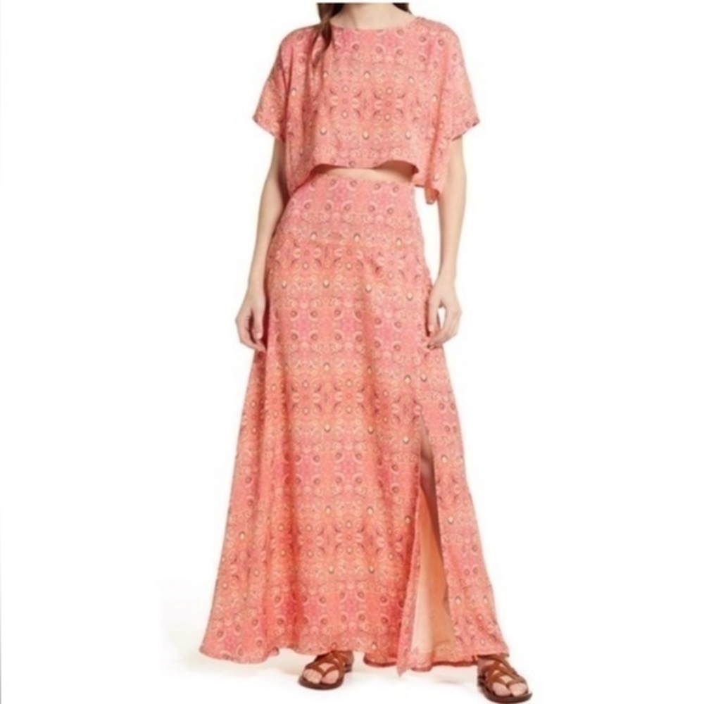 NWT Free People Marion Crop Top & Skirt Set in Candy
